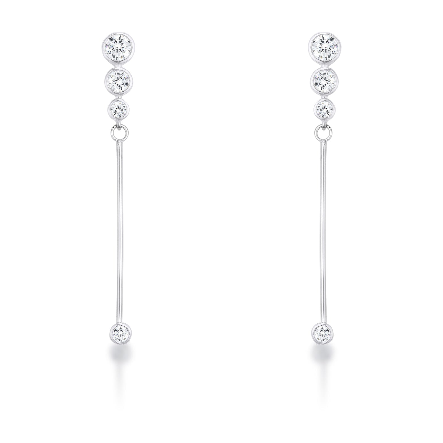 1.2Ct Graduated Plated Drop Cubic Zirconia Earrings. - Trending Wellness Store
