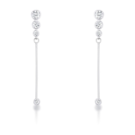 1.2Ct Graduated Plated Drop Cubic Zirconia Earrings. - Trending Wellness Store