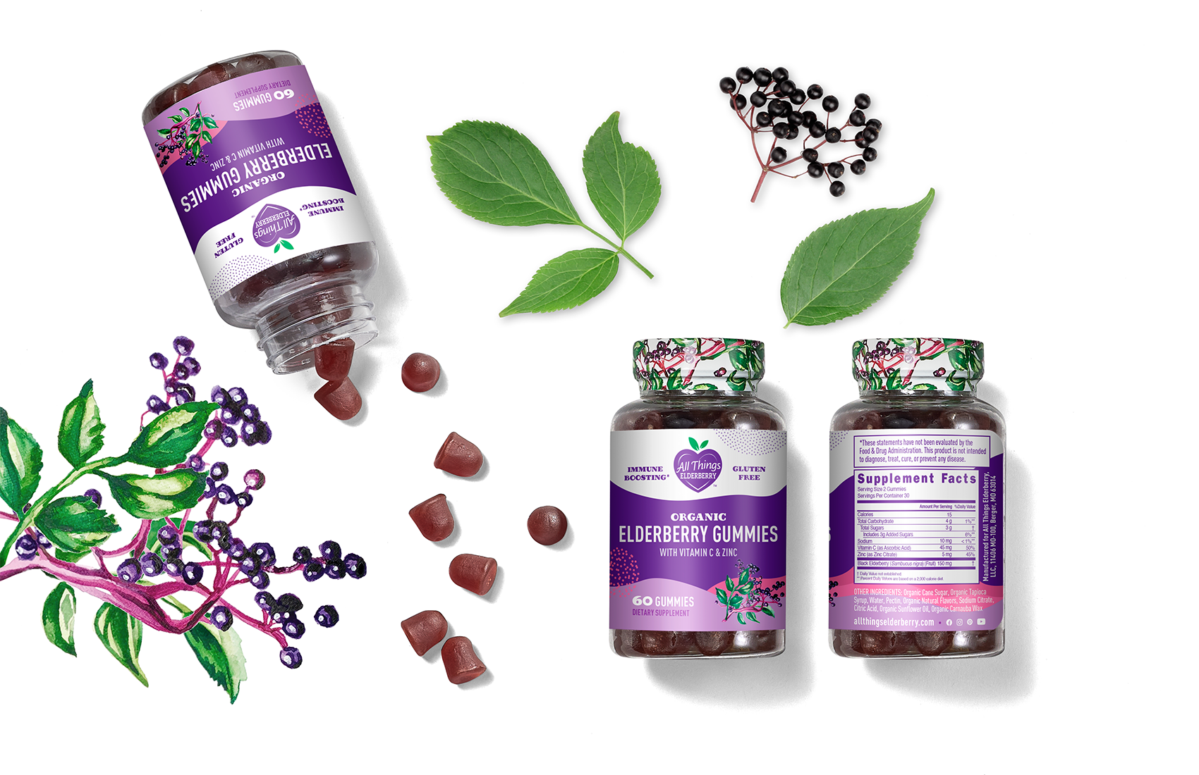 ELDERBERRY GUMMIES WITH VITAMIN C & ZINC - ORGANIC - Trending Wellness Store