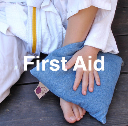 Summer Stack ––3 Square Denim Pillows –– Red, Blue & Natural - Trending Wellness Store