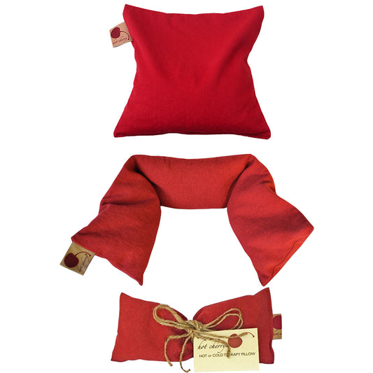 Feel Better Pack in Red Denim: Square, Eye Pillow & Neck Wrap - Trending Wellness Store