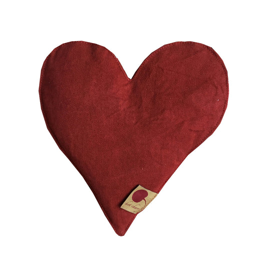 Heart-Shaped Hot Cherry Pillow in Red Denim - Trending Wellness Store