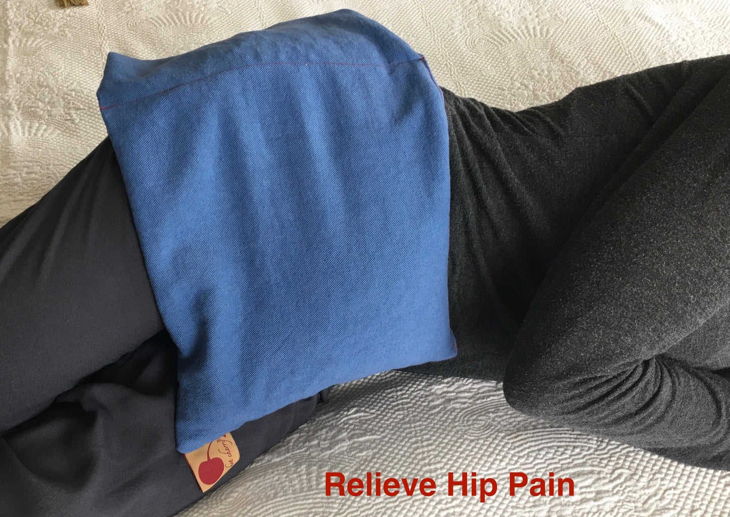 Hot Cherry Double Square Pillow in Blue Denim - Trending Wellness Store