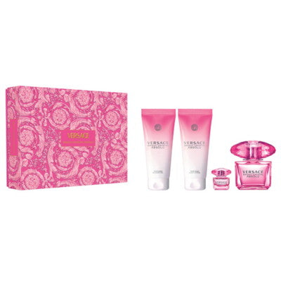 VERSACE BRIGHT CRYSTAL ABSOLU Eau de Parfum 4 pc Set includes (3.0 oz EDP Spray + 0.17 oz EDP + 3.4 oz Perfumed Shower Gel + 3.4 oz Perfumed Body Lotion) for Women - Trending Wellness Store