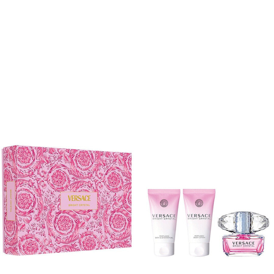 VERSACE BRIGHT CRYSTAL 3 pcs GIFT SET for Women 1.7 oz EDT Spray + BODY LOTION + GEL - Trending Wellness Store