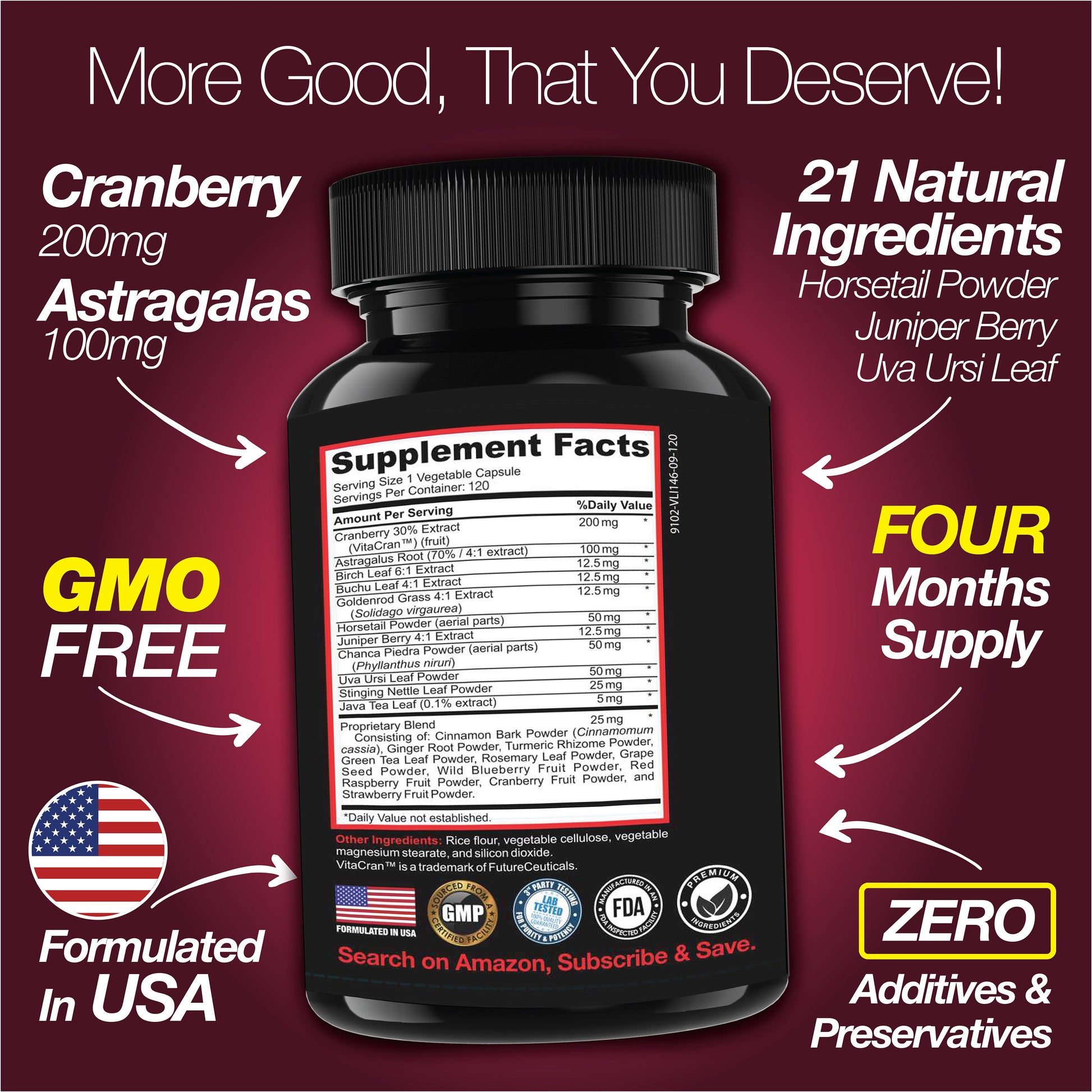 Kidney Support Cleanse Detox & Repair -120 Capsules - Cranberry & Astragalus Root Pills - Trending Wellness Store