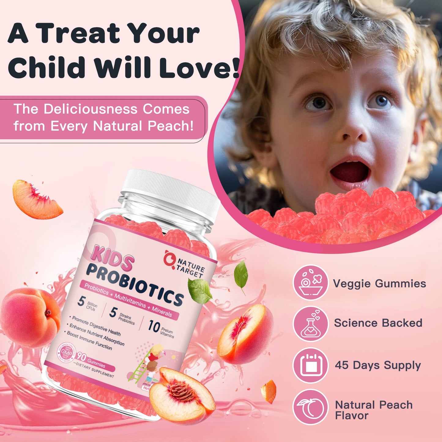 Kids Probiotic, 5 Billion CFUs, 90ct - Trending Wellness Store
