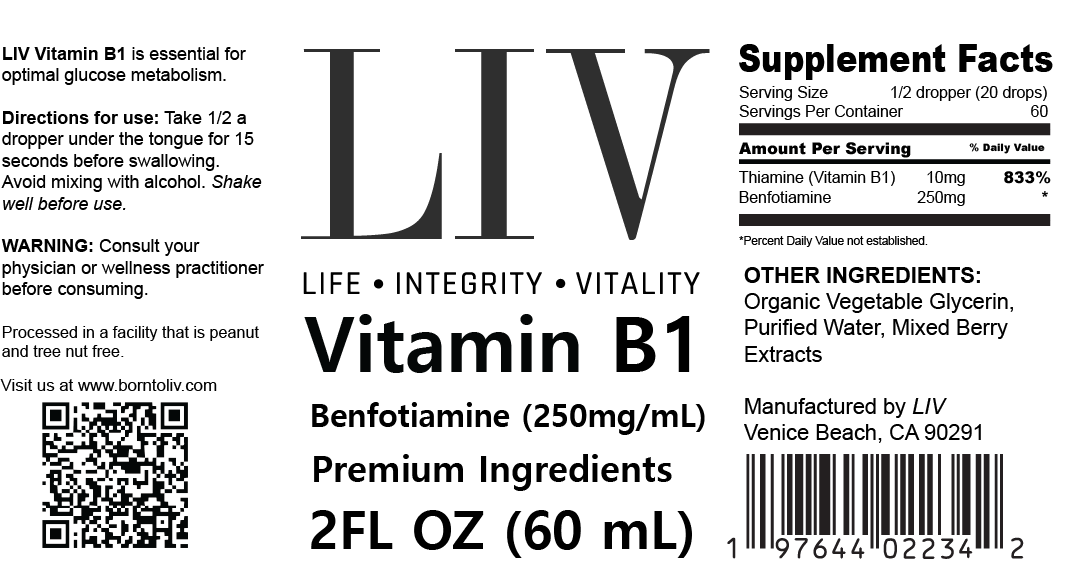 Vitamin B1 Thiamine Liquid Metabolic Booster (Benfotiamine 250mg, 60 servings) - Trending Wellness Store