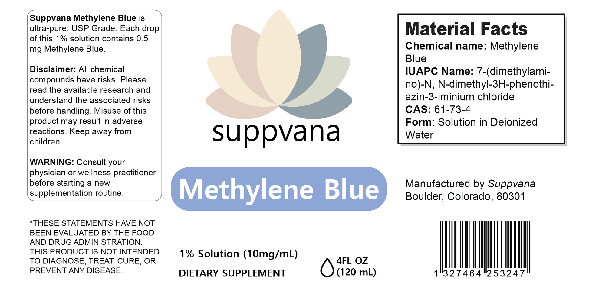Methylene Blue Liquid 1% XL (1200mg, 4oz) - Trending Wellness Store
