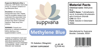 Methylene Blue Liquid 1% XL (1200mg, 4oz) - Trending Wellness Store