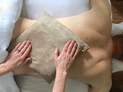Large Square Cherry Stone Pillow in Tan Ultra-Suede - Trending Wellness Store