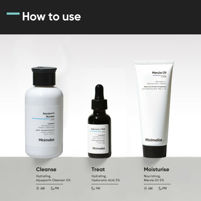 Minimalist Dry Skincare Kit - Face Wash, Moisturizer & Serum - Trending Wellness Store