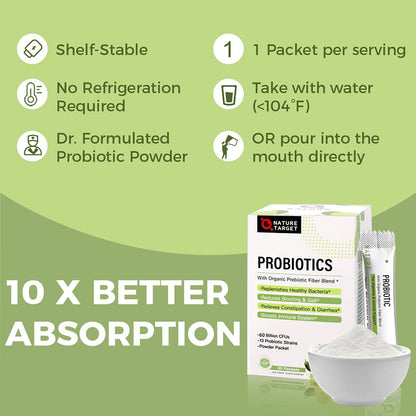 Probiotics Powder for All Ages, 60 Billion CFUs, 30 Packets - Trending Wellness Store