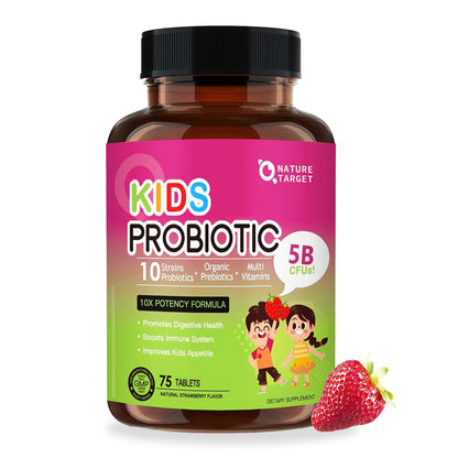 Kids Probiotic + Multivitamin, 5 Billion CFUs, 75 Tablets - Trending Wellness Store