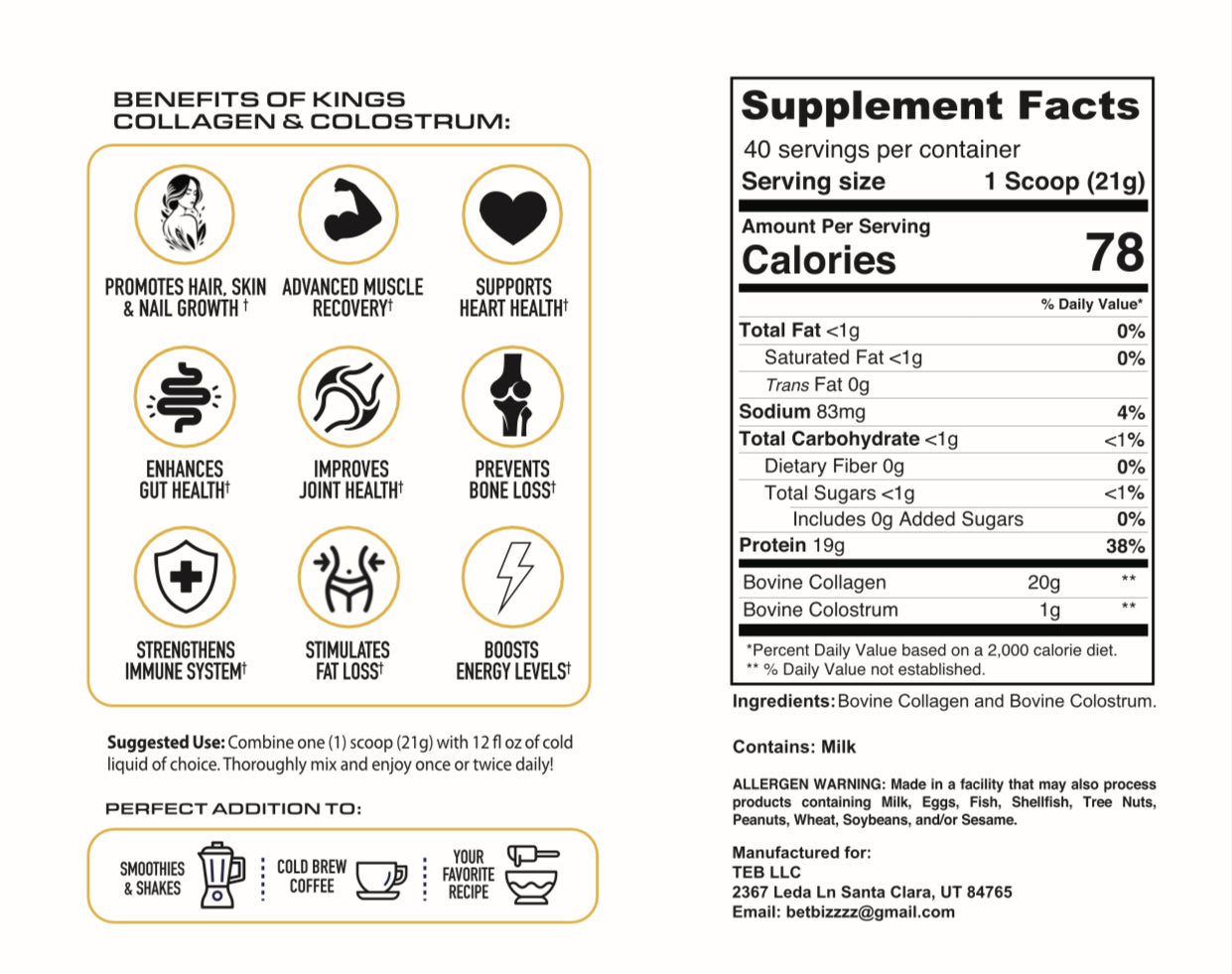 Collagen and Colostrum: Anti Aging and Recovery Blend - Trending Wellness Store