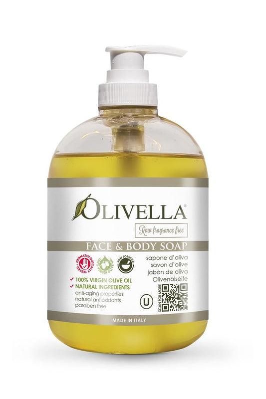 OLIVELLA Face & Body Liquid Soap Fragrance-Free 16.9 oz - Trending Wellness Store