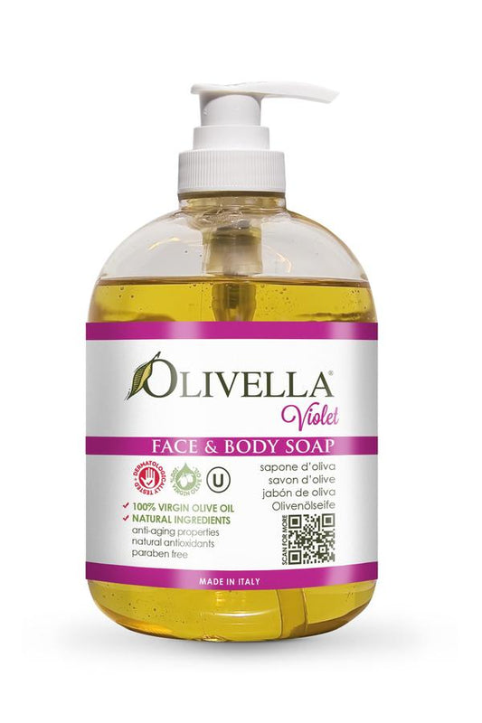 OLIVELLA Face & Body Liquid Soap Violet 16.9 oz - Trending Wellness Store
