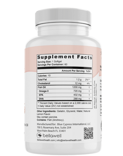 Omega Fish Oil -Omega-3 Fatty Acids by Bellawell - Trending Wellness Store