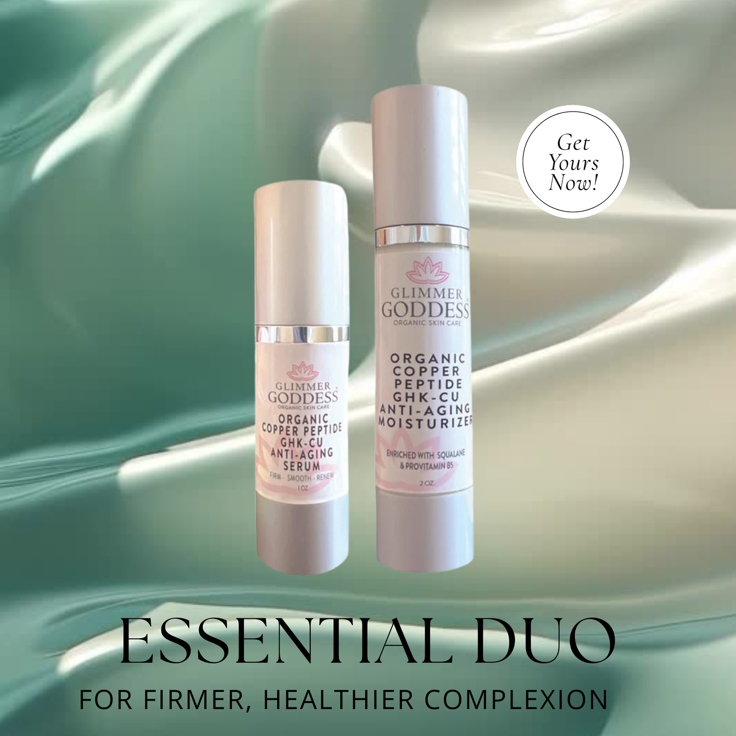 Organic Copper Peptide Duo – GHK-Cu Anti-Aging Serum & Moisturizer Set for Collagen Boost & Wrinkle Repair - Trending Wellness Store