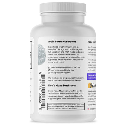 Organic Lion's Mane Mushroom, 90 Capsules - Trending Wellness Store
