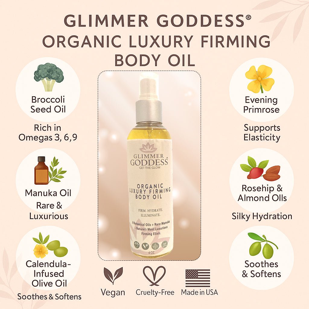Organic Luxury Firming Body Oil – Hydrating Glow with Evening Primrose and Rosehip Oil 4 oz. - Trending Wellness Store