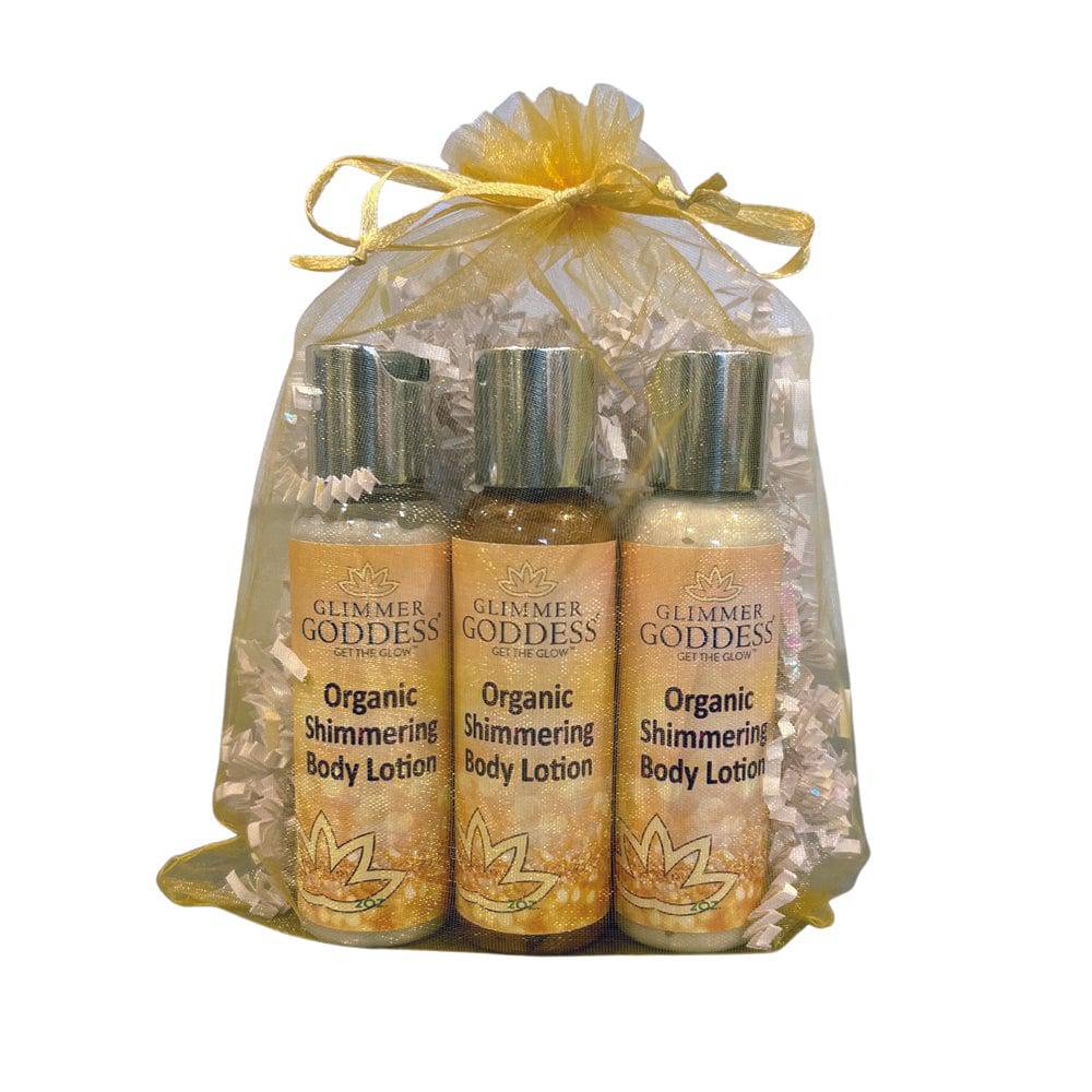 Organic Shimmer Body Lotion Travel Size Gift Set - Trending Wellness Store