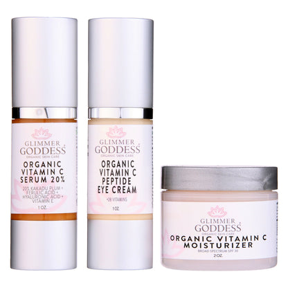 Organic Vitamin C Brighter Skin 3 Step Anti Aging Kit - Trending Wellness Store