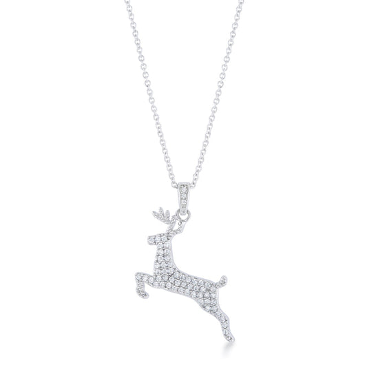 .35 ct CZ Reindeer Pave Holiday Pendant - Trending Wellness Store