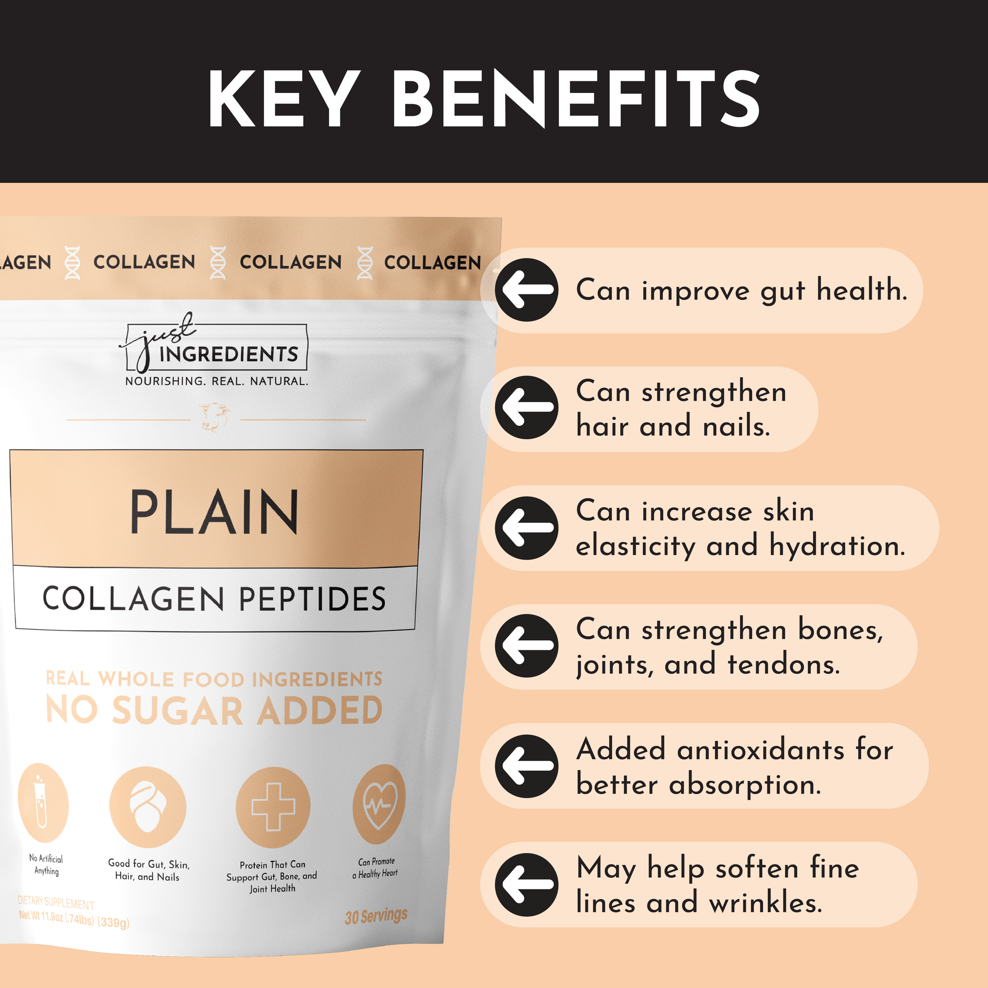 Plain Collagen Peptides - Trending Wellness Store