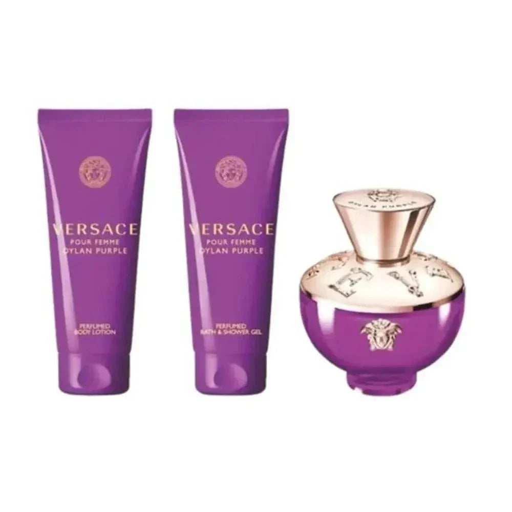 Pour Femme Dylan Purple By Versace For Women 4Pcs Set EDP Spray - Trending Wellness Store