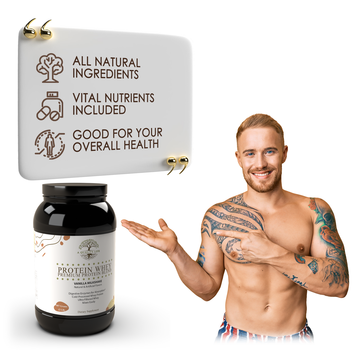 Protein Whey Premium Protein Blend Vanilla Milkshake - Trending Wellness Store