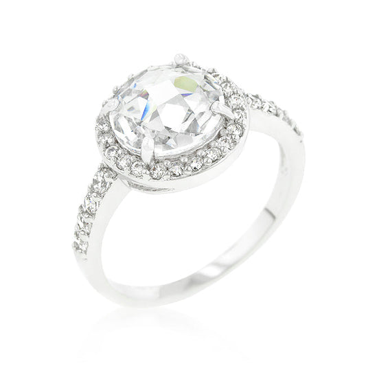 Halo Style Faceted Engagement Ring - Trending Wellness Store