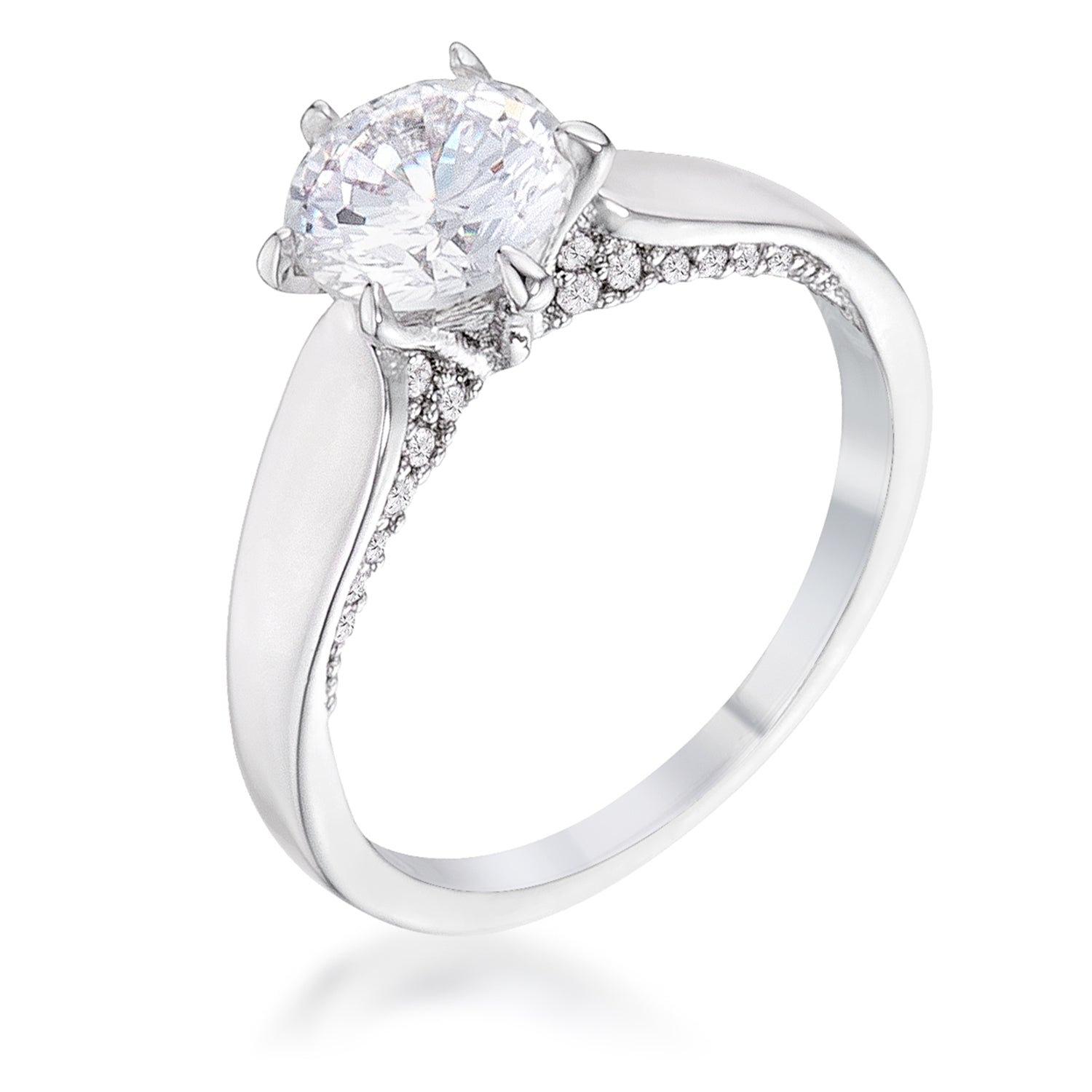 1.56Ct Contemporary Plated CZ Solitaire Ring - Trending Wellness Store