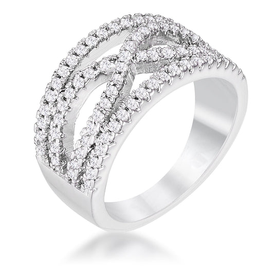 .4Ct Plated Classic Twist Wide CZ Ring - Trending Wellness Store