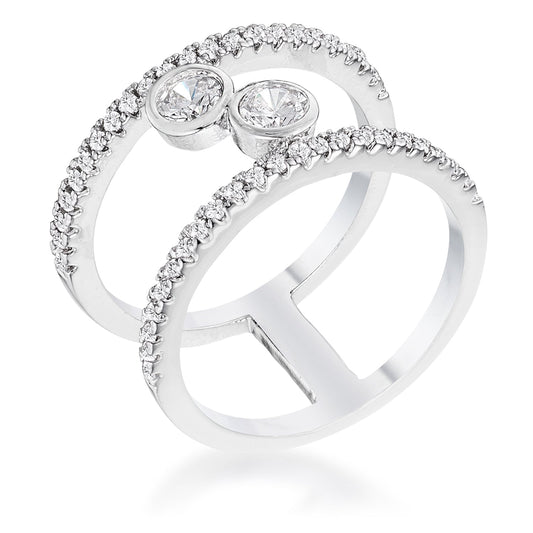 .86Ct Plated Floating Bubbles CZ Ring - Trending Wellness Store