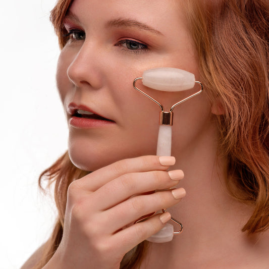 Genuine Rose Quartz Roller - Massage for Skin Tightening and Firming - Trending Wellness Store