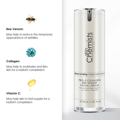 skinChemists Pro-5 Collagen Bee Venom Facial Serum 30ml - Trending Wellness Store