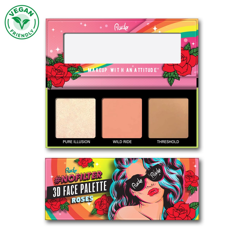 RUDE NoFilter 3D Face Palette - Roses - Trending Wellness Store