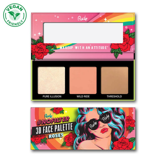 RUDE NoFilter 3D Face Palette - Roses - Trending Wellness Store