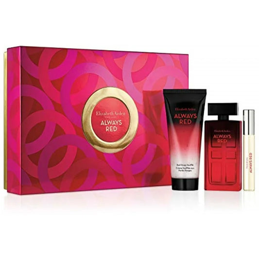 Red Always by ELIZABETH ARDEN 3 Piece set women includes 1.7 oz spray, 3.3 oz rollerball,3.3 oz red drops soufflé - Trending Wellness Store