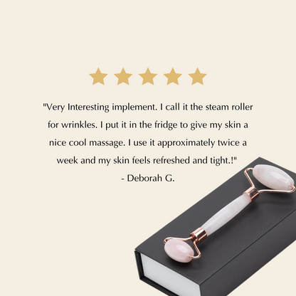 Genuine Rose Quartz Roller - Massage for Skin Tightening and Firming - Trending Wellness Store