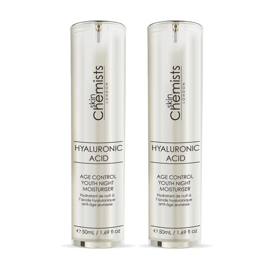 skinChemists Hyaluronic Acid Age Control Youth Night Moisturiser 50ml Twin Value Savings Pack - Trending Wellness Store