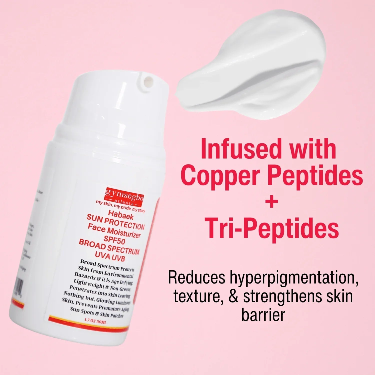 Habaek Sun Protection Face Moisturizer SPF50 | Peptides | Niacinamide - Trending Wellness Store