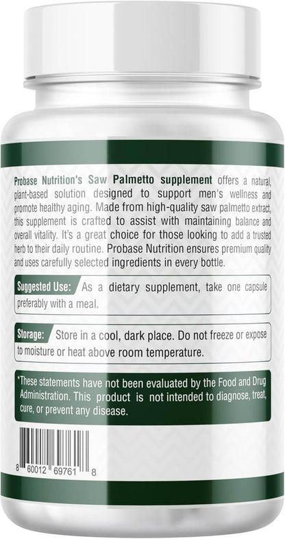 Saw Palmetto for Men's Prostate Health – Supports Prostate, Urinary & Hair Wellness – Powerful DHT Blocker for Male Health – 3+ Month Supply of Saw Palmetto Extract - Trending Wellness Store