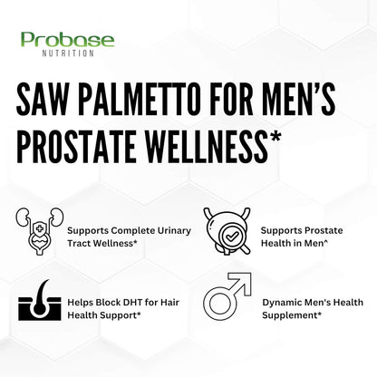 Saw Palmetto for Men's Prostate Health – Supports Prostate, Urinary & Hair Wellness – Powerful DHT Blocker for Male Health – 3+ Month Supply of Saw Palmetto Extract - Trending Wellness Store