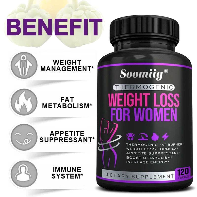 Thermogenic Fat Burner - Natural Appetite Suppressant, Metabolism Booster, Weight Management, Immunity, Metabolism, 120 Capsules - Trending Wellness Store