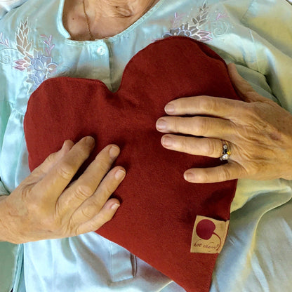 Heart-Shaped Hot Cherry Pillow in Red Denim - Trending Wellness Store