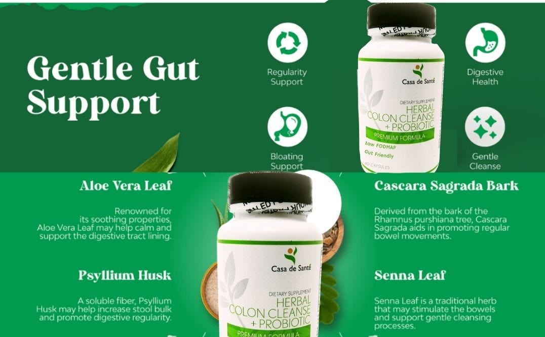 Herbal Colon Cleanse + Probiotics MD PhD Formulated Gut Friendly Low FODMAP - Trending Wellness Store