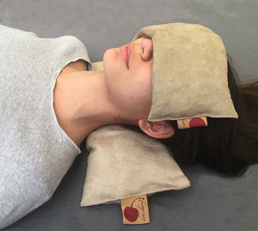 Hot Cherry Rectangular/Cervical Neck Pillow in Plush Tan Ultra-Suede - Trending Wellness Store