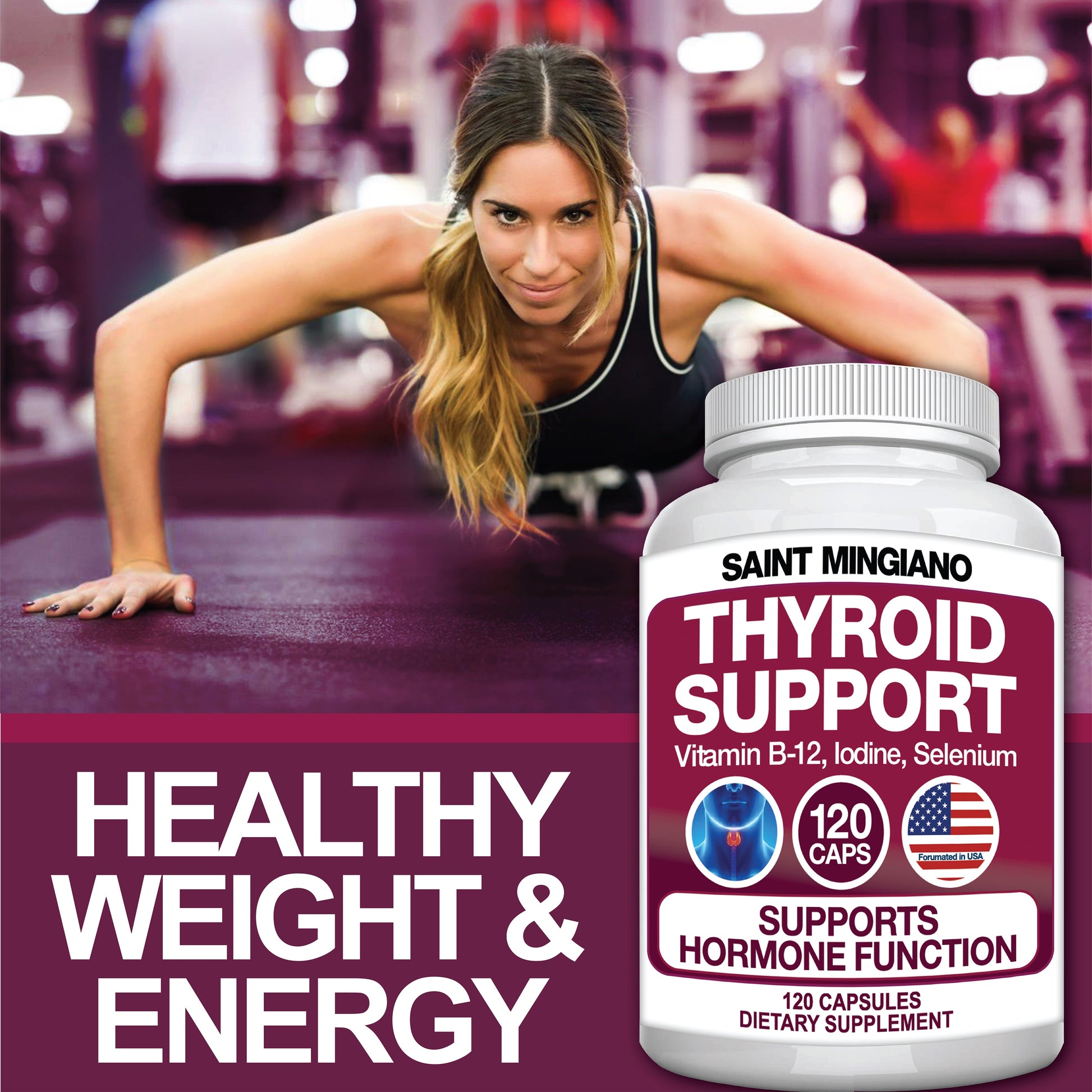 Thyroid Support Supplement with Iodine |120 Capsules to Help Body Mass & Improve Energy - Trending Wellness Store